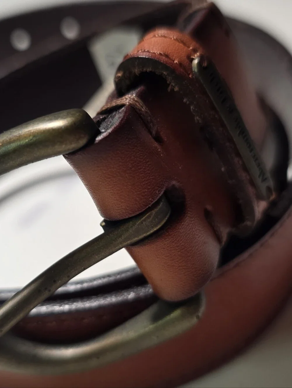 Abercrombie & Fitch Brown Leather Belt – A&F Logo